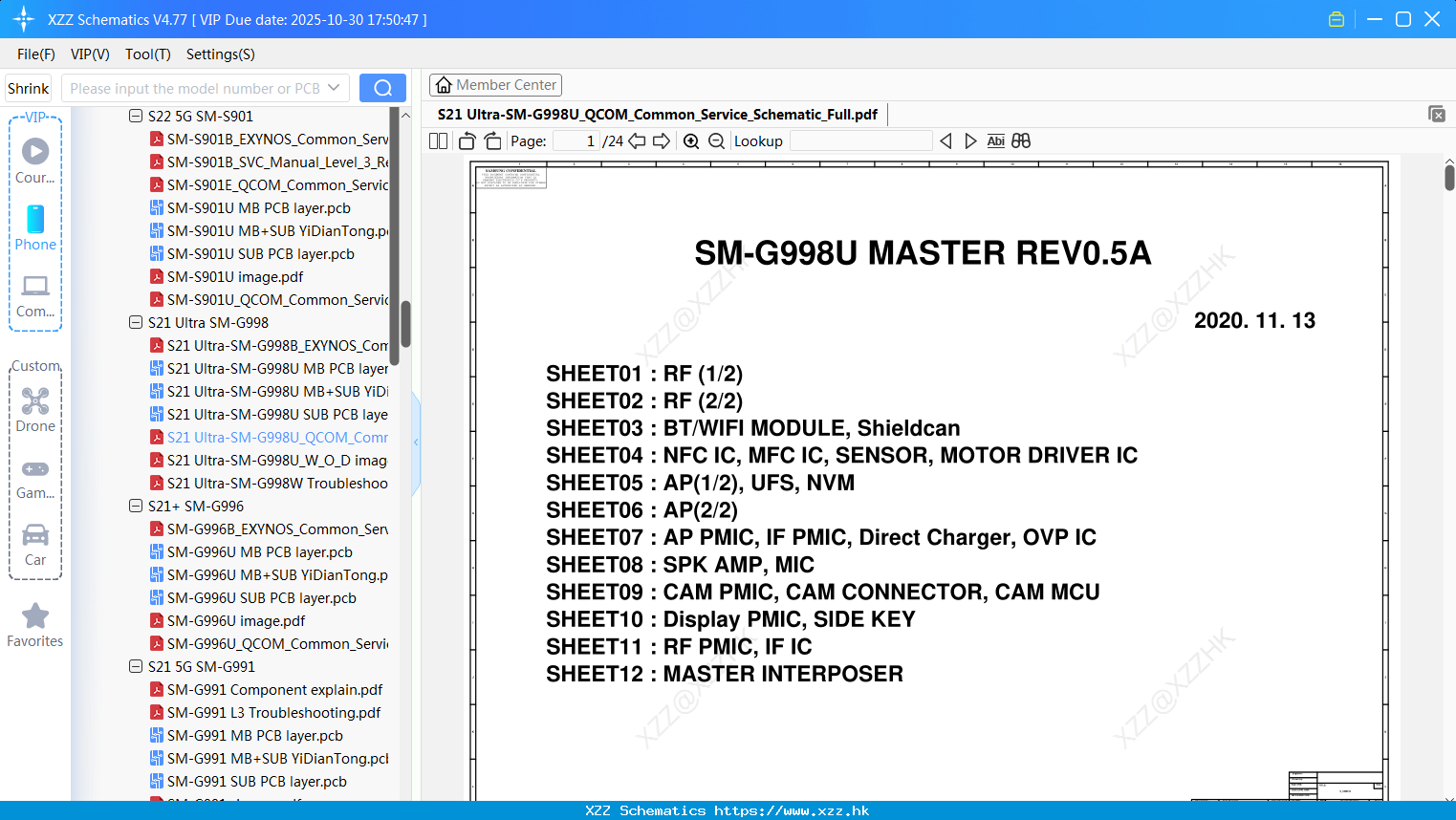 Samsung S21 Ultra-SM-G998U_QCOM_Common_Service_Schematic_Full
